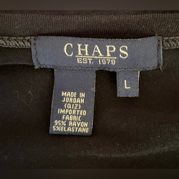 NWT Chaps Women’s Size Large Deep Navy Blue LS V-Neck Shirt - Picture 5 of 8